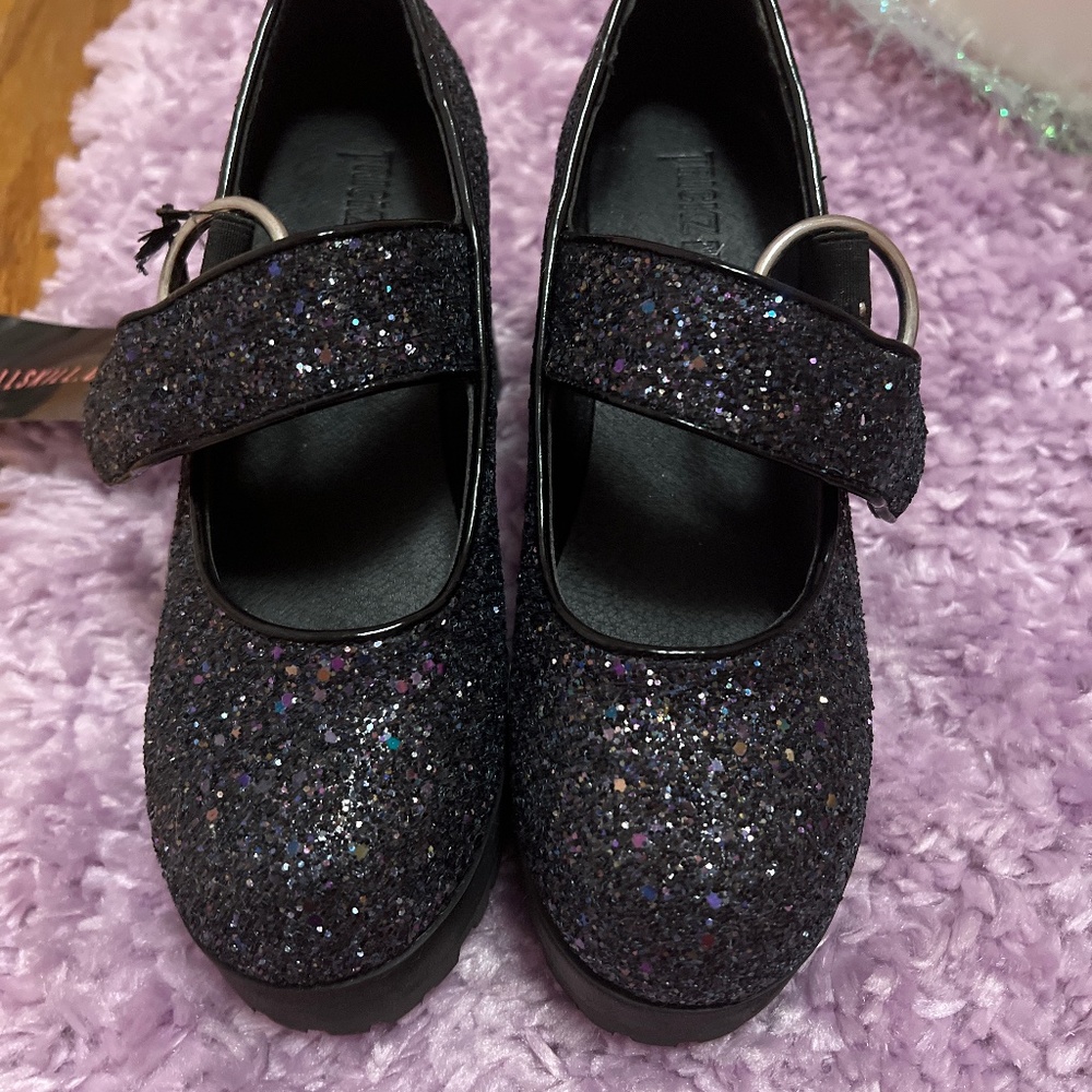 Dolls Kill Sparkle Damnation Platform Mary Janes